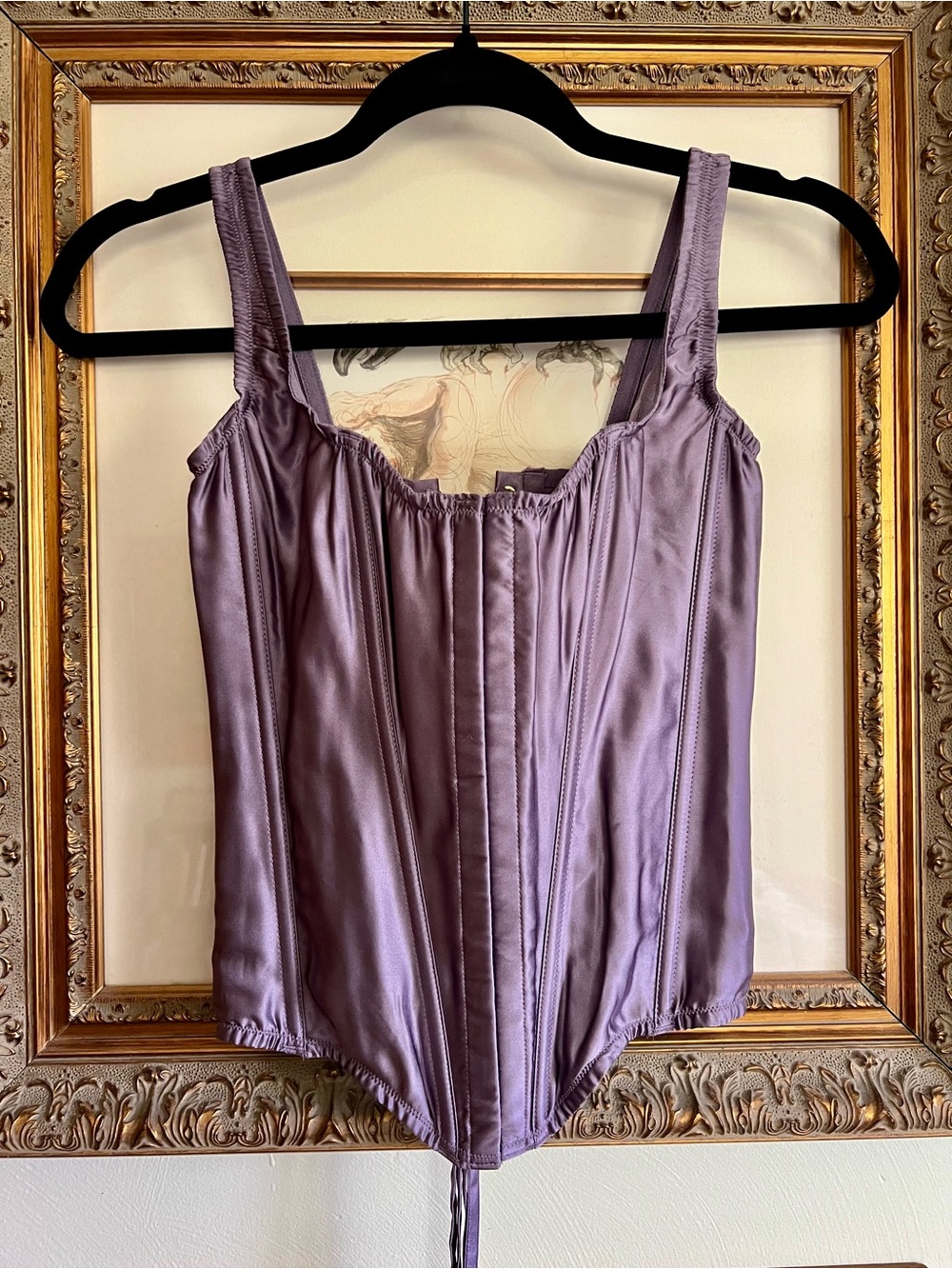 100% Silk Corset Bustier Top - Lavender